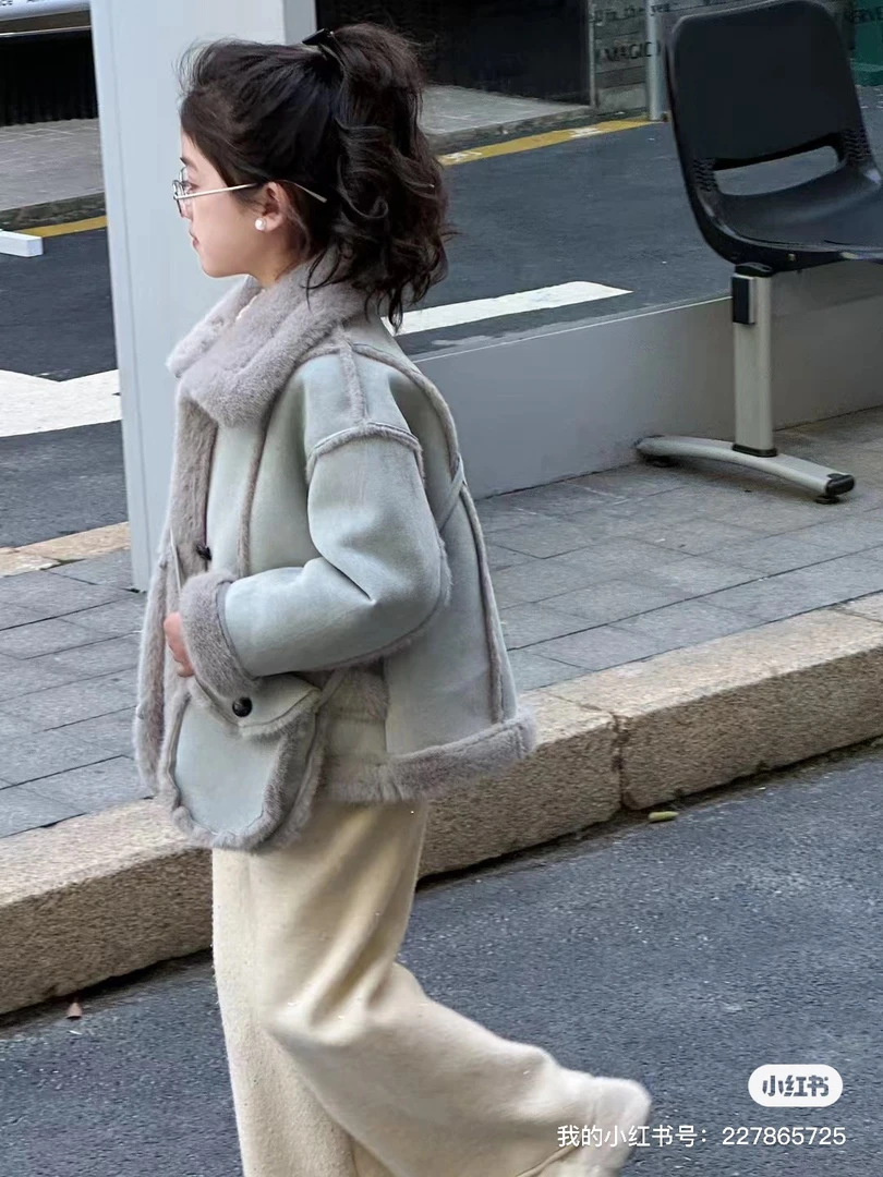 皮毛一体外套绿色