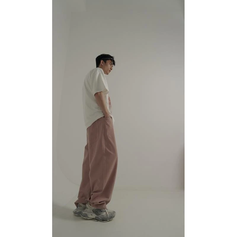 AIX KOM｜｜莱赛尔阔腿随性慵懒垂感松紧腰休闲裤夏季百搭直筒长裤