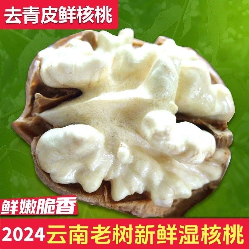 【2024年鲜核桃】云南去青皮湿核桃薄皮孕妇儿童水果坚果水果批发