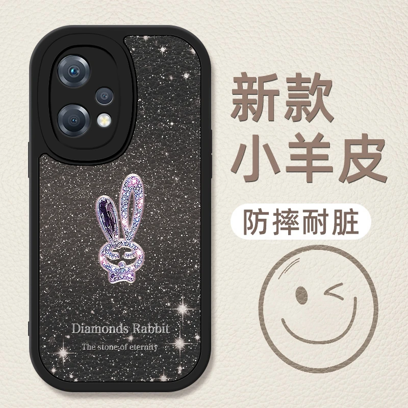 OPPOk10x手机壳女款PGGM10网红新款可爱兔子高档闪钻小羊皮高级感