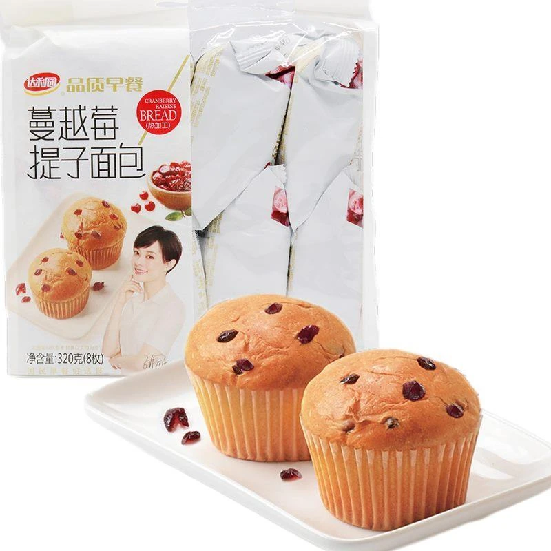 达利蔓越莓提子面包320g8枚营养早餐糕点下午茶品