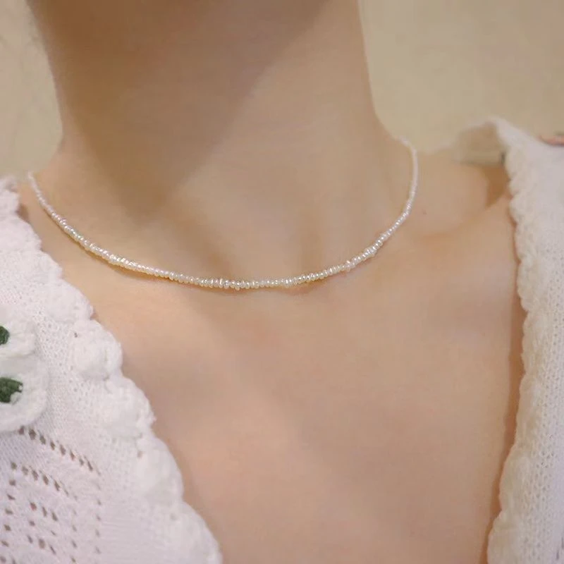 极细baby小珍珠项链女百搭叠戴锁骨链颈链简约气质
