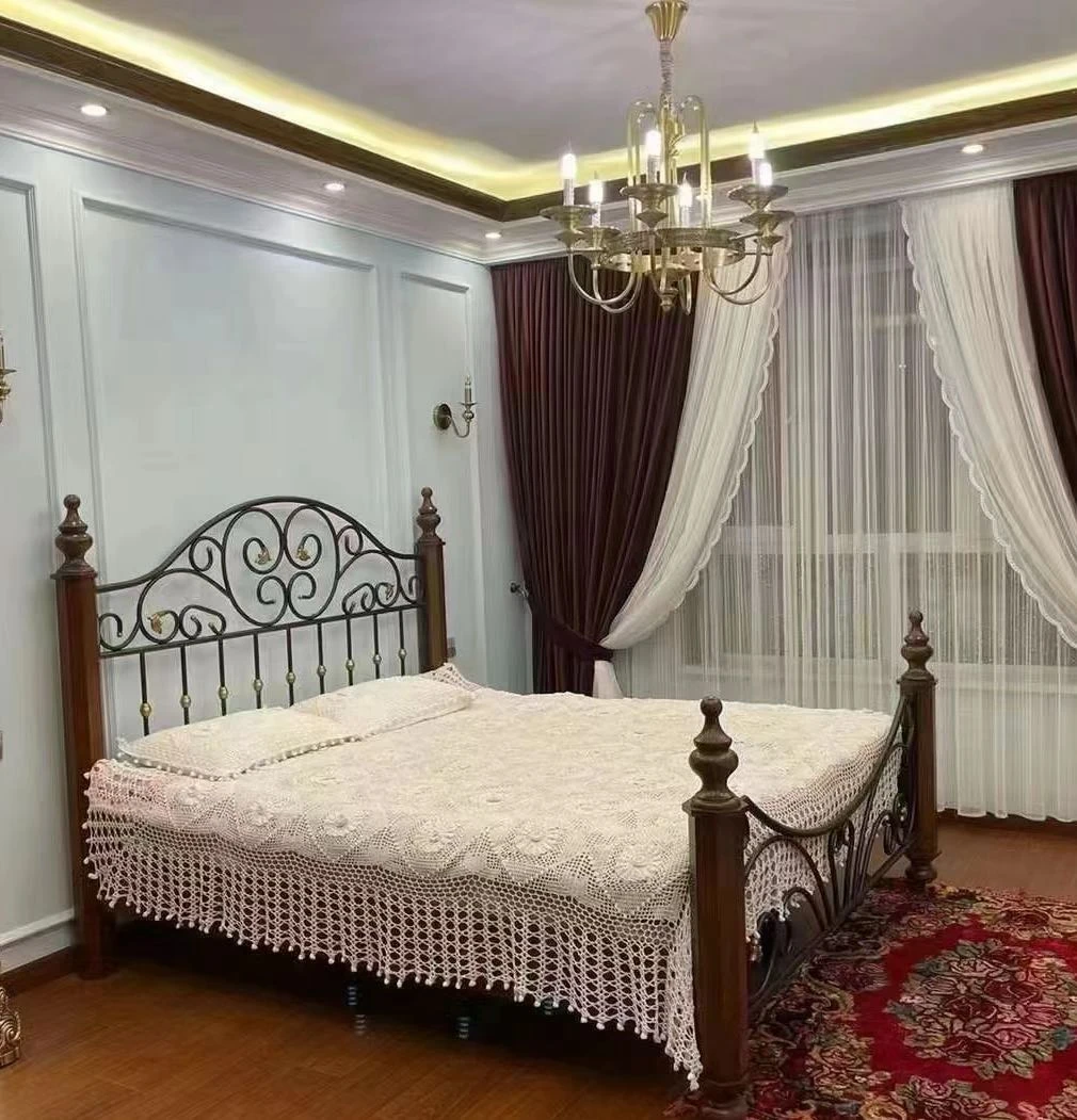 博乐（怡然家居馆）纯手工编织美式床盖加厚镂空绒轻奢卧室床盖欧式