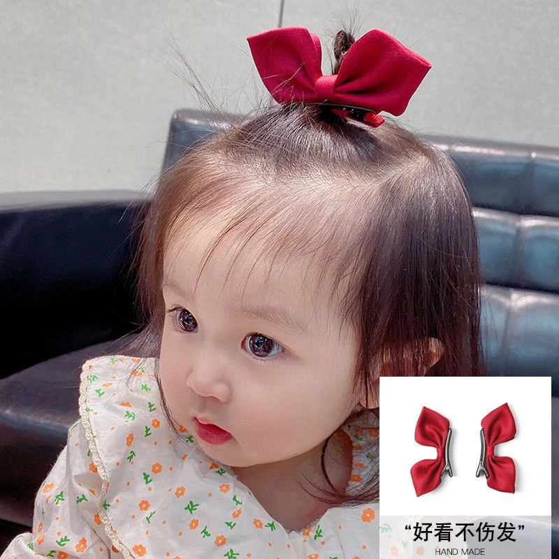 小宝宝发夹不伤发甜美蝴蝶结全包布婴儿小发卡儿童公主小女孩发饰