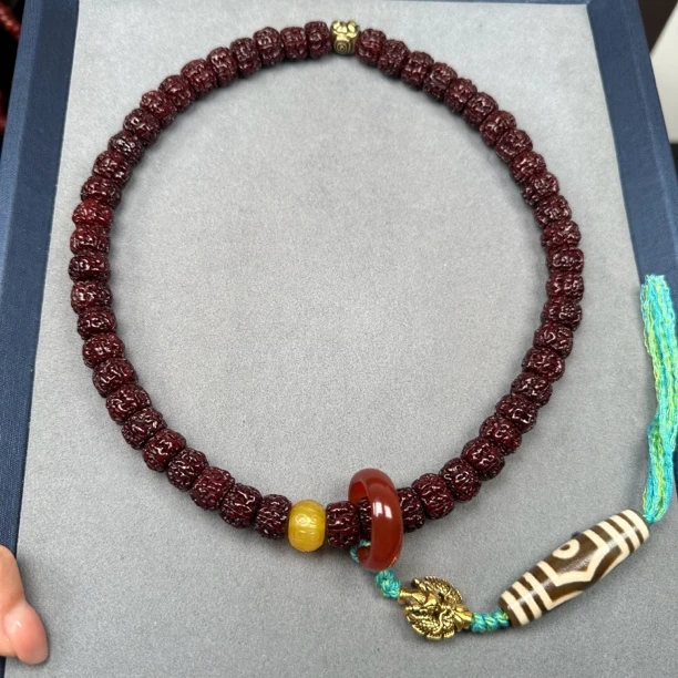 精品回流黑金刚纯血一代盘龙纹手持双圈绕手12mm