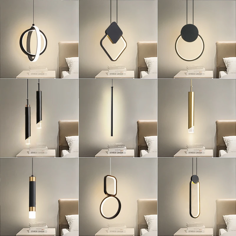 卧室床头吊灯2022年新款创意设计感网红极简吊线灯现代简约小吊灯