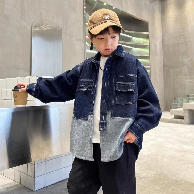 男童秋装牛仔外套2023新款儿童秋季上衣中大童春秋款衣服韩版帅气