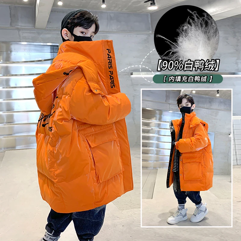 男童羽绒服冬季2023新款洋气中大儿童装中长款冬装男孩加厚外套潮