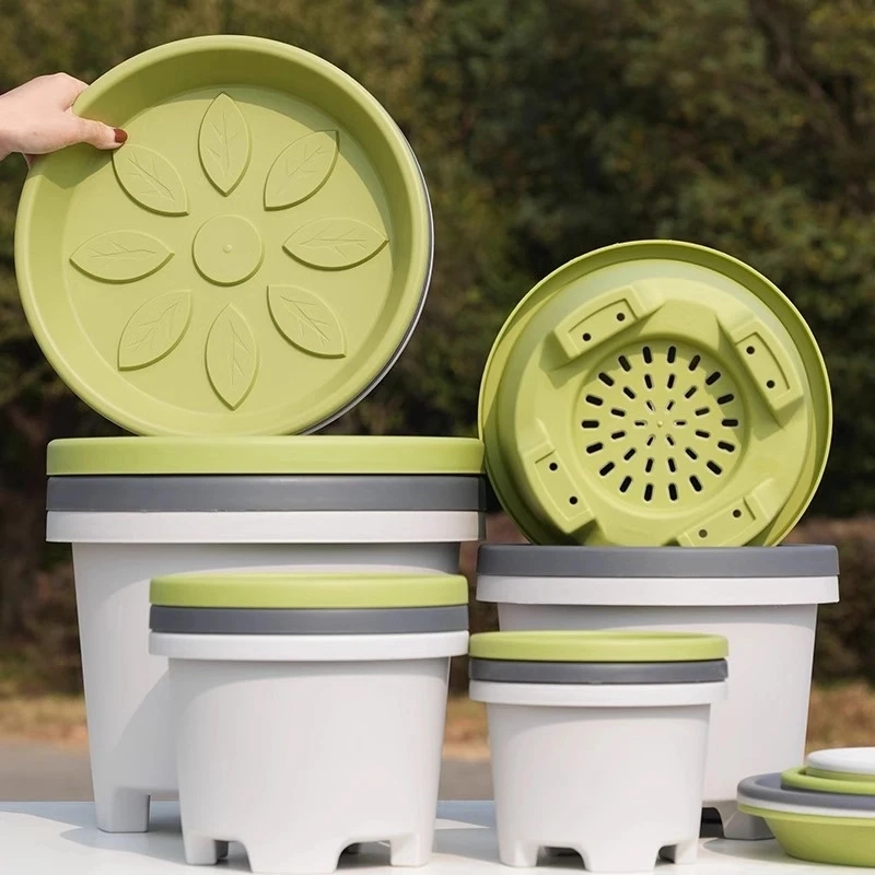 爱美家加厚球根盆花盆塑料种球盆栽百合郁金香铃兰控根高档含托盘