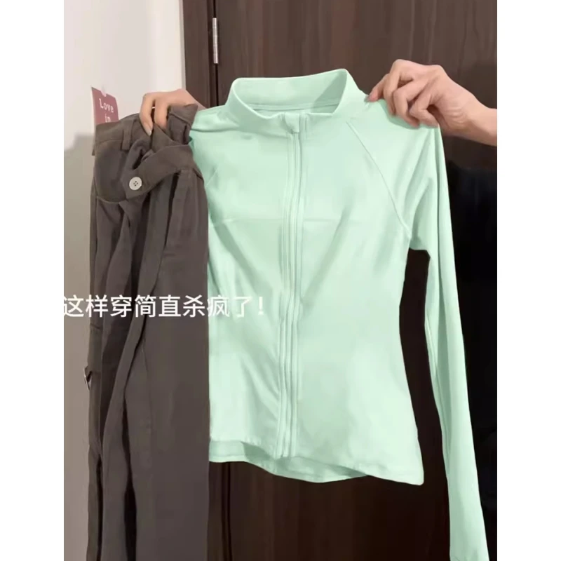 薄荷绿防晒衣女2025新款夏季冰丝修身显瘦防晒服上衣套装运动外套