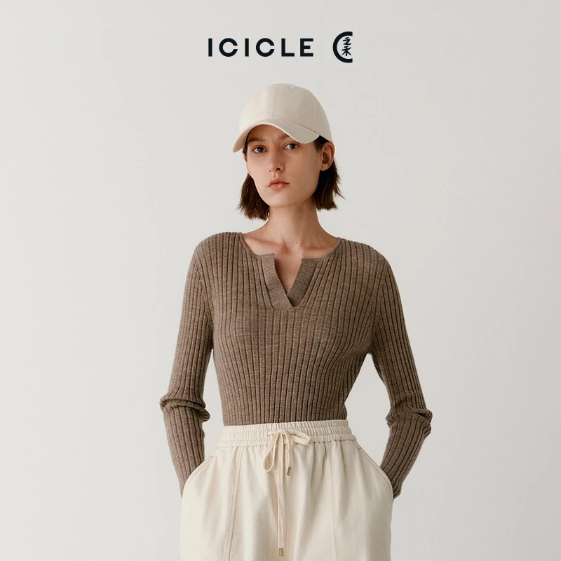 【无缝针织】ICICLE之禾女装羊毛针织衫0291