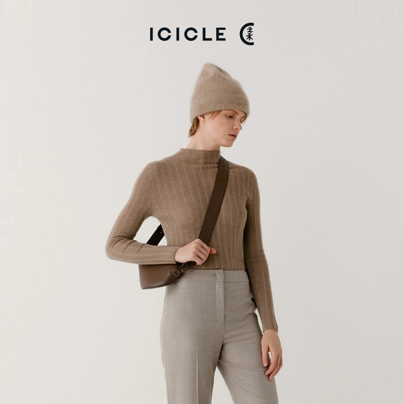 #雅丹老钱风ICICLE之禾女装秋冬精纺罗纹针织衫