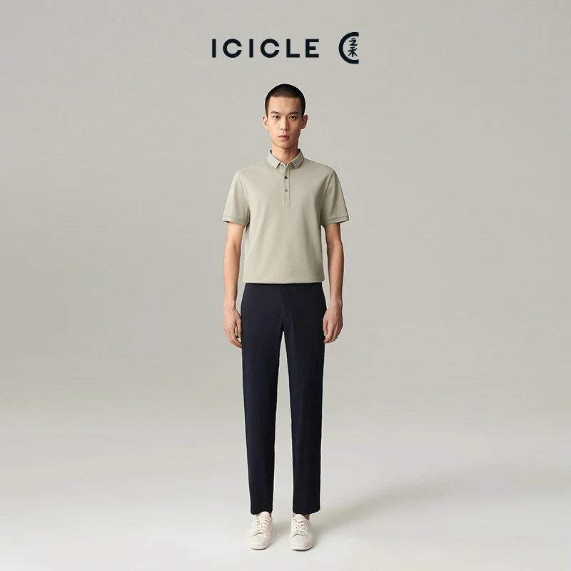 【之禾经典】ICICLE之禾男装棉麻丝弹力混纺九分萝卜裤2039