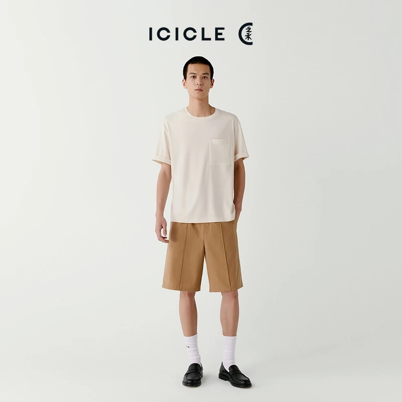 ICICLE之禾男装全棉平纹抽绳短裤0583