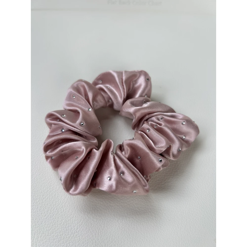 玉兰悠悠高级时装烫钻ins真丝发圈小众马尾可爱简约甜美时尚