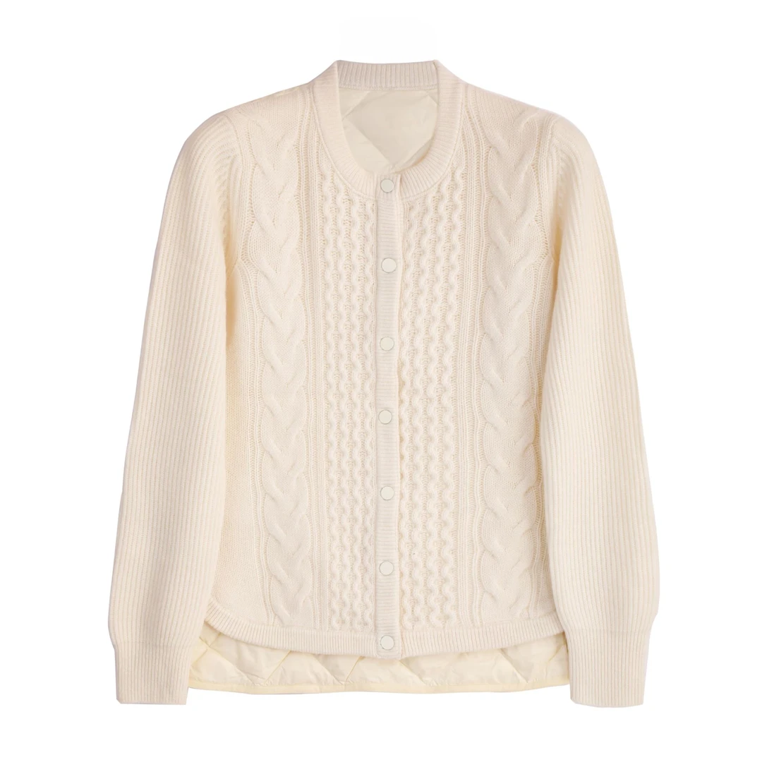 玉兰悠悠高级时装“温柔附身”羽.绒羊.绒拼接外套针织时尚休闲百搭