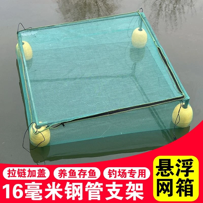 养鱼存鱼带框架漂浮网箱家用隔离暂养活鱼养殖网箱孵化会与育苗箱