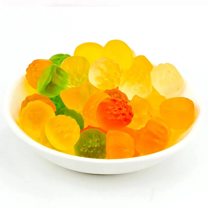 网红橡皮糖混合水果口味QQ糖儿童零食软糖水果汁糖果摆摊