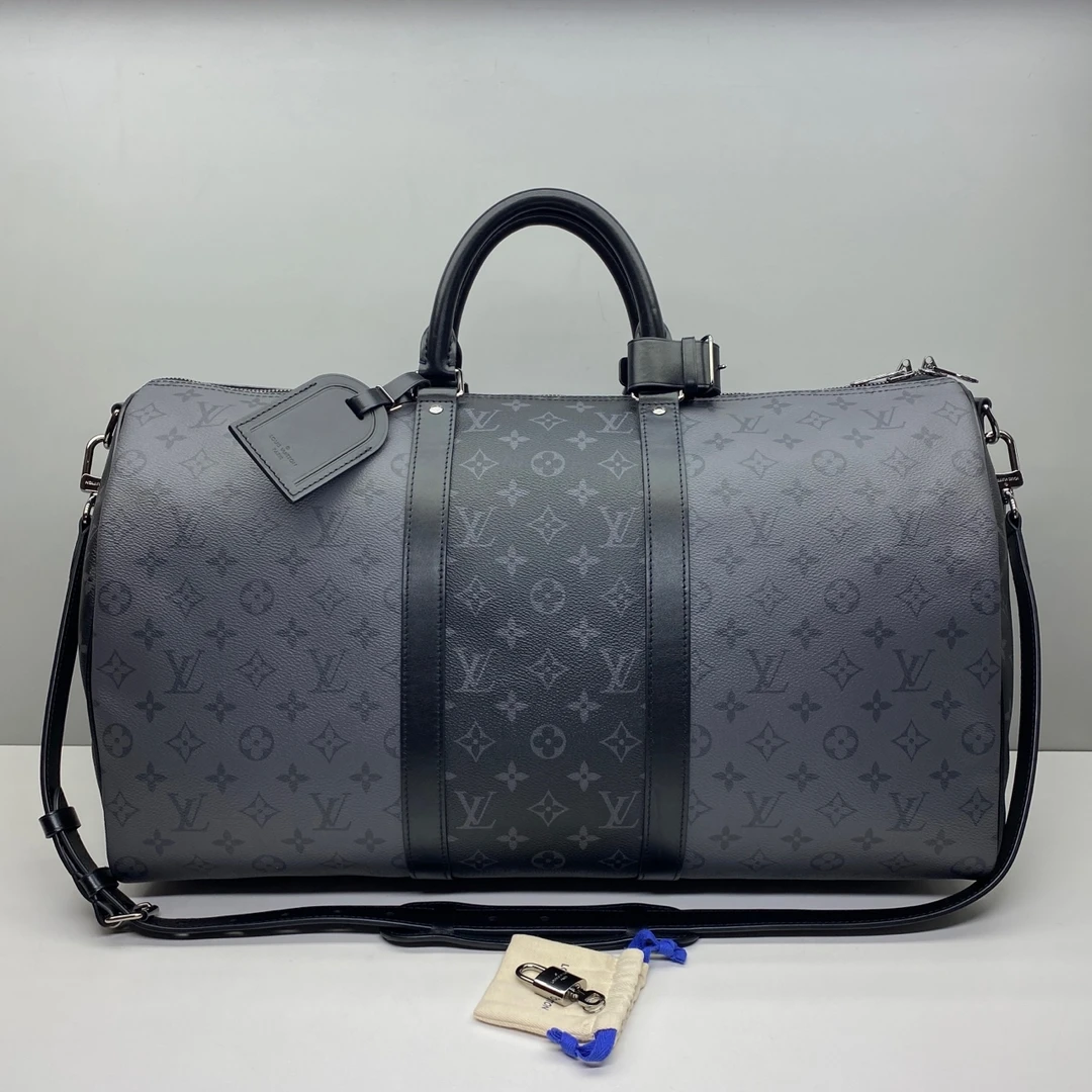 99新 LouisVuitton/路易威登 98新LV黑武士keepall 50行李袋4063