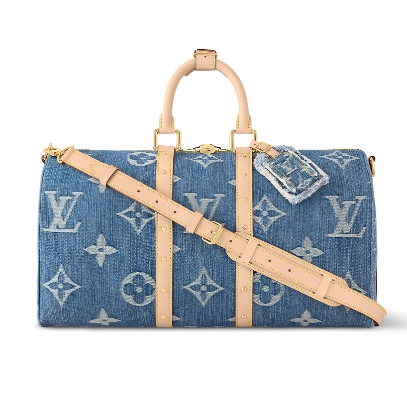 99新 LV 未使用LV牛仔单宁拼铆钉5501限量keepall 45旅行