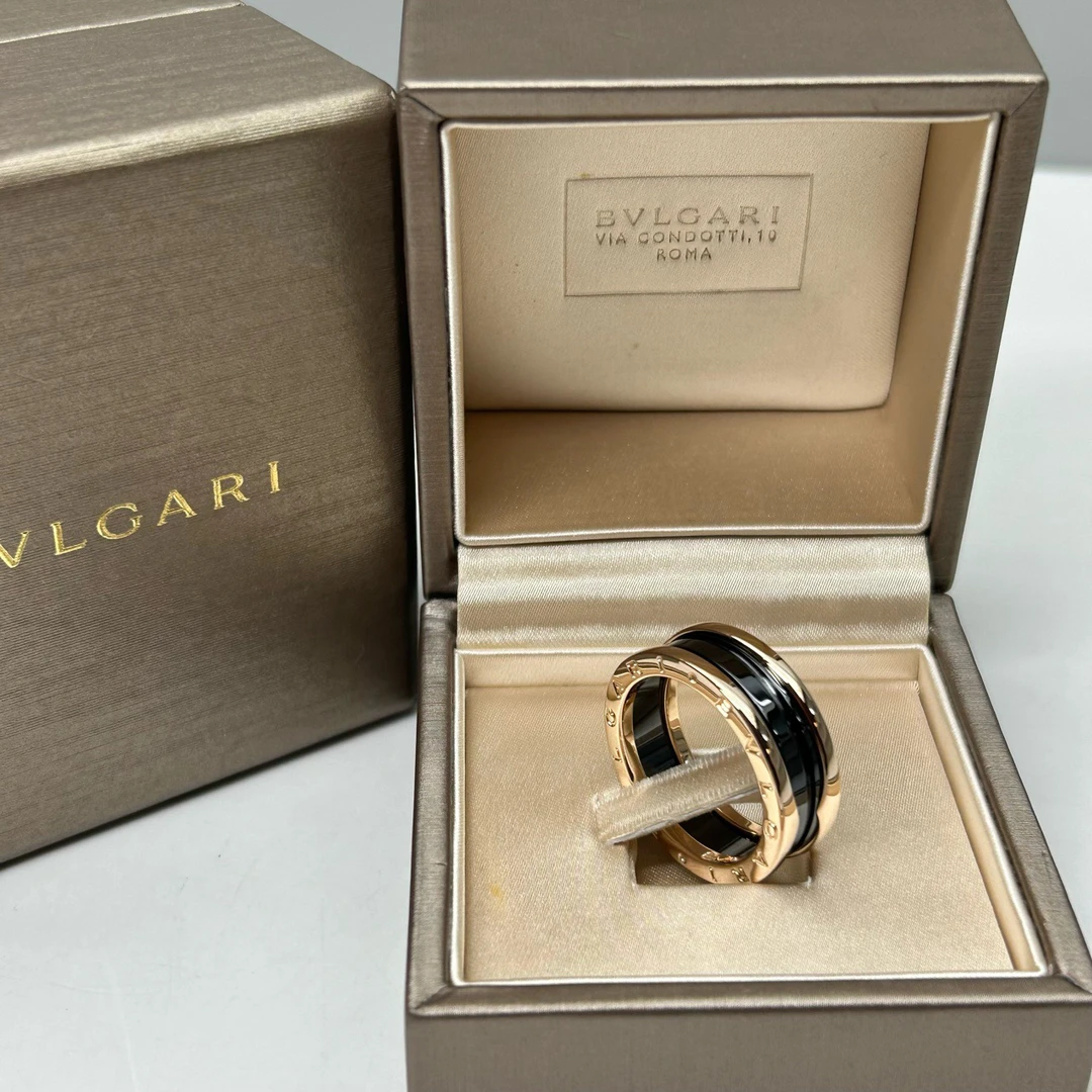 99新 BVLGARI/宝格丽 98新61码B.zero1 8815玫瑰金三环弹簧戒指