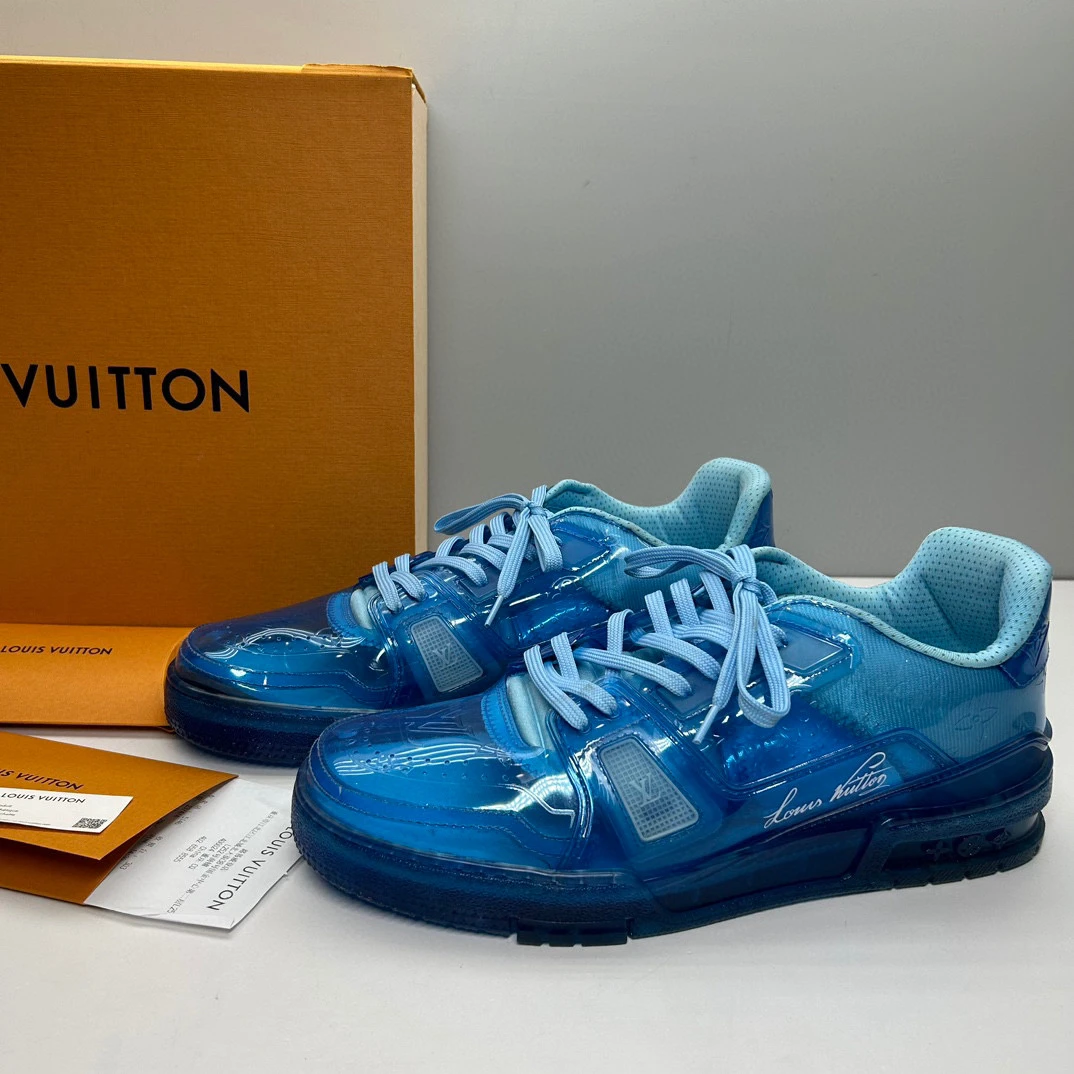 99新 LouisVuitton/路易威登 Trainer果冻皮9827男板鞋尺寸7码半