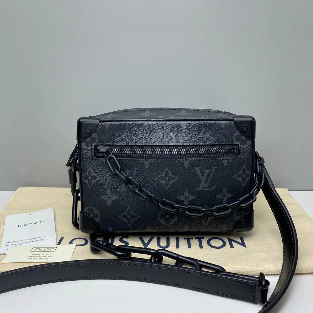 95新 LV 97新LV黑色老花8027 mini trunk软盒子包邮差包