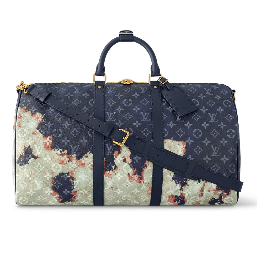 99新LV限量款9087火烧云丹宁色keepall 50旅行