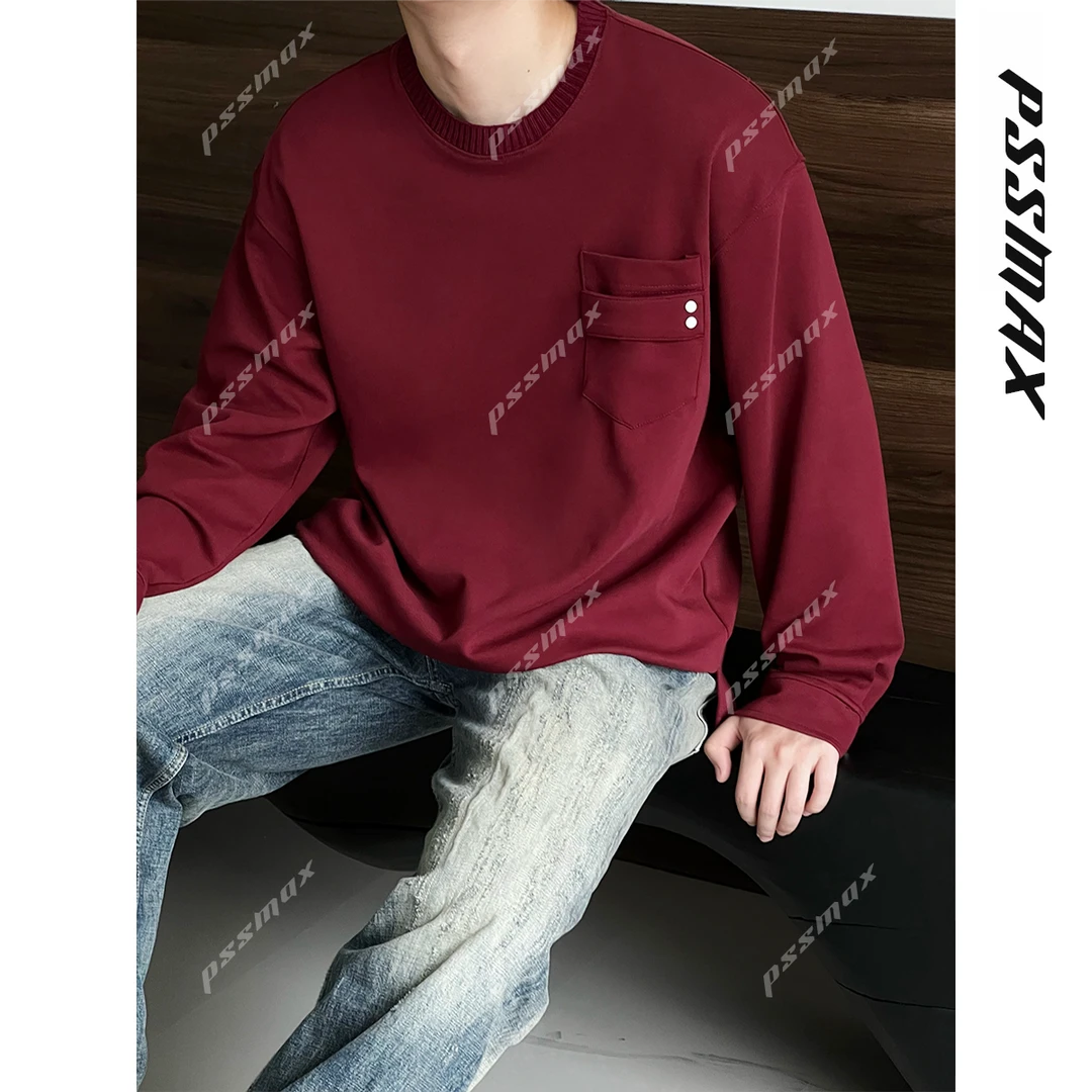 【现货】胖俗俗 PSSMAX【针织拼接领口】2025秋冬百搭潮流显瘦卫衣