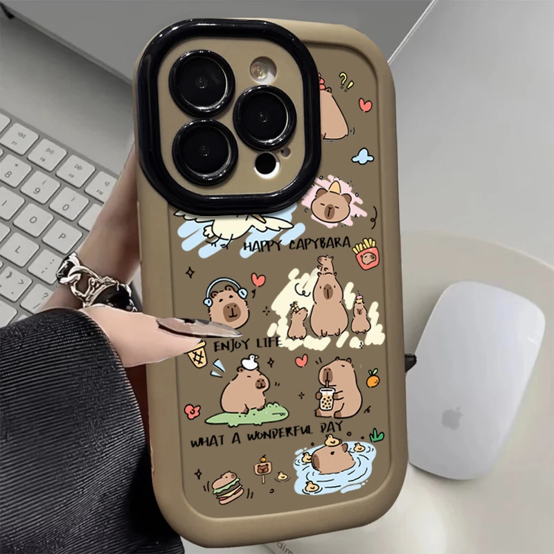 趣味水豚iphone15promax手机壳14透明12女11苹果13软x/xs硅胶xr套