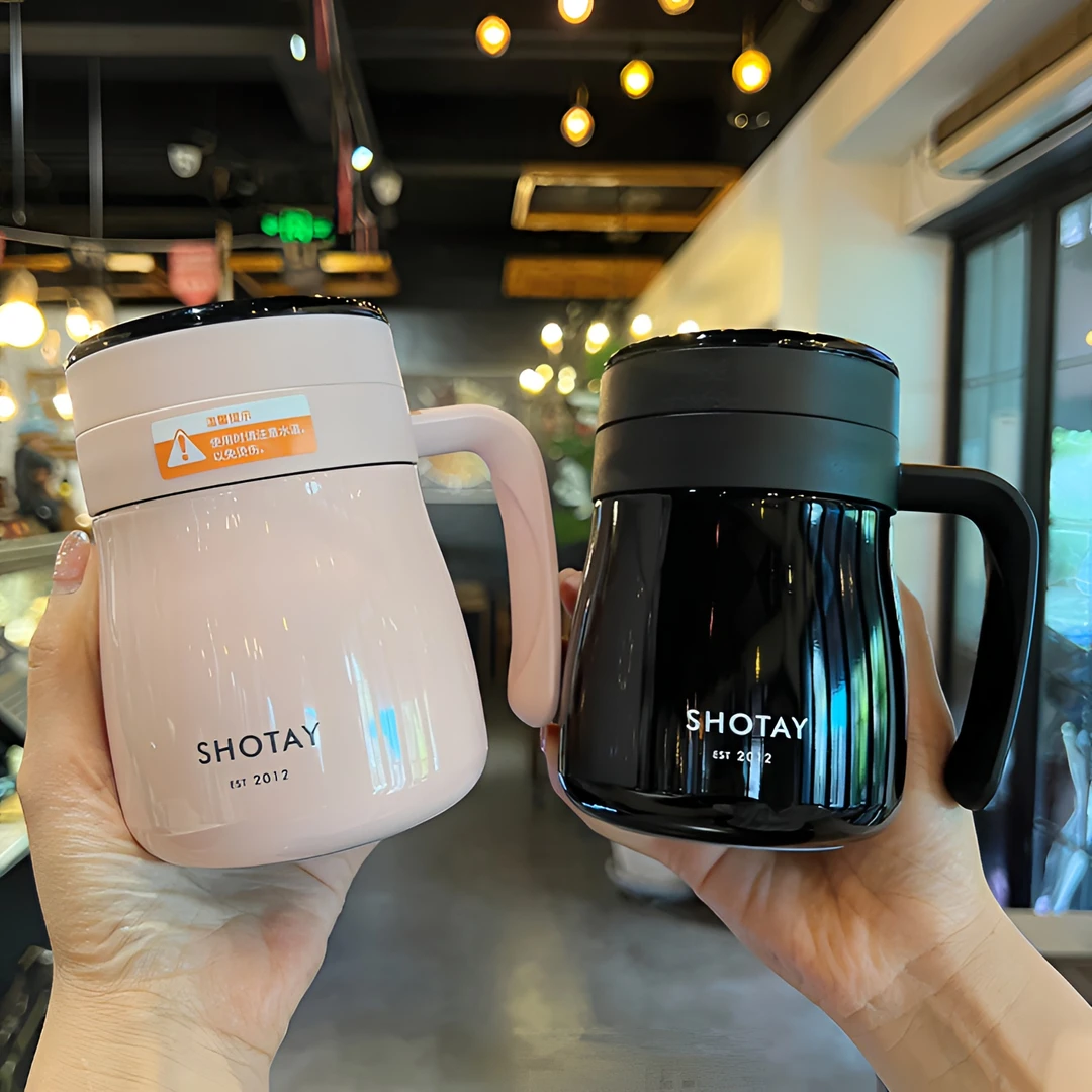 网红智能温显保温杯女高颜值316不锈钢办公水杯高档带把泡茶杯子