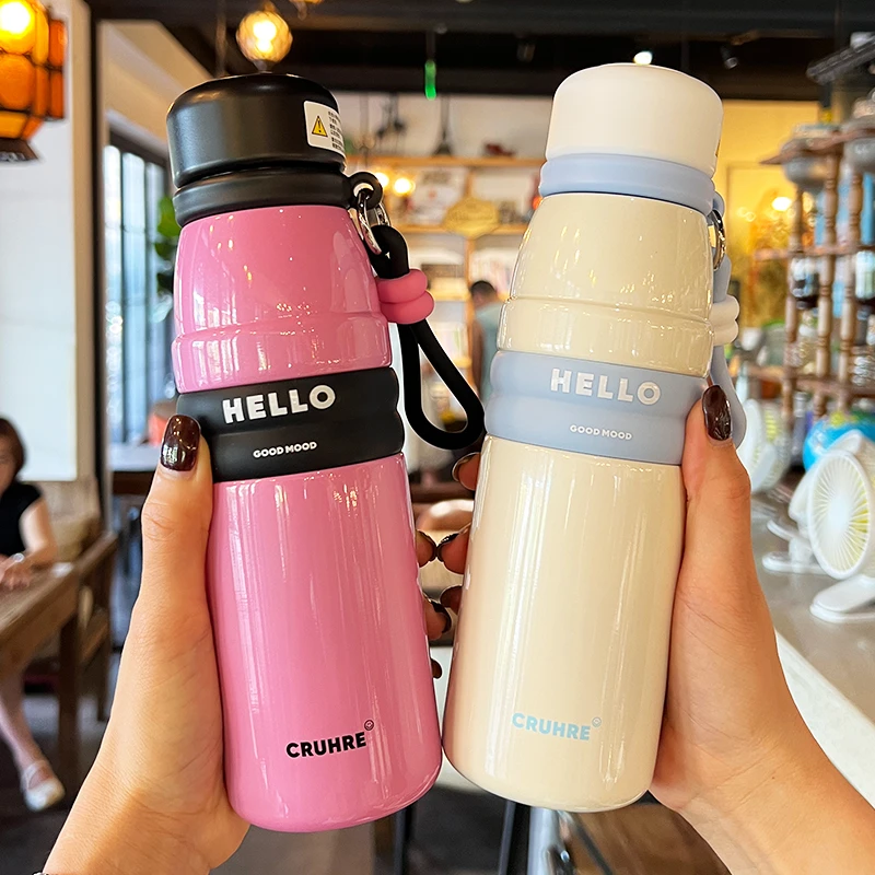 高颜值保温杯女水杯上班专用漂亮随身杯大容量简约户外车载水杯子