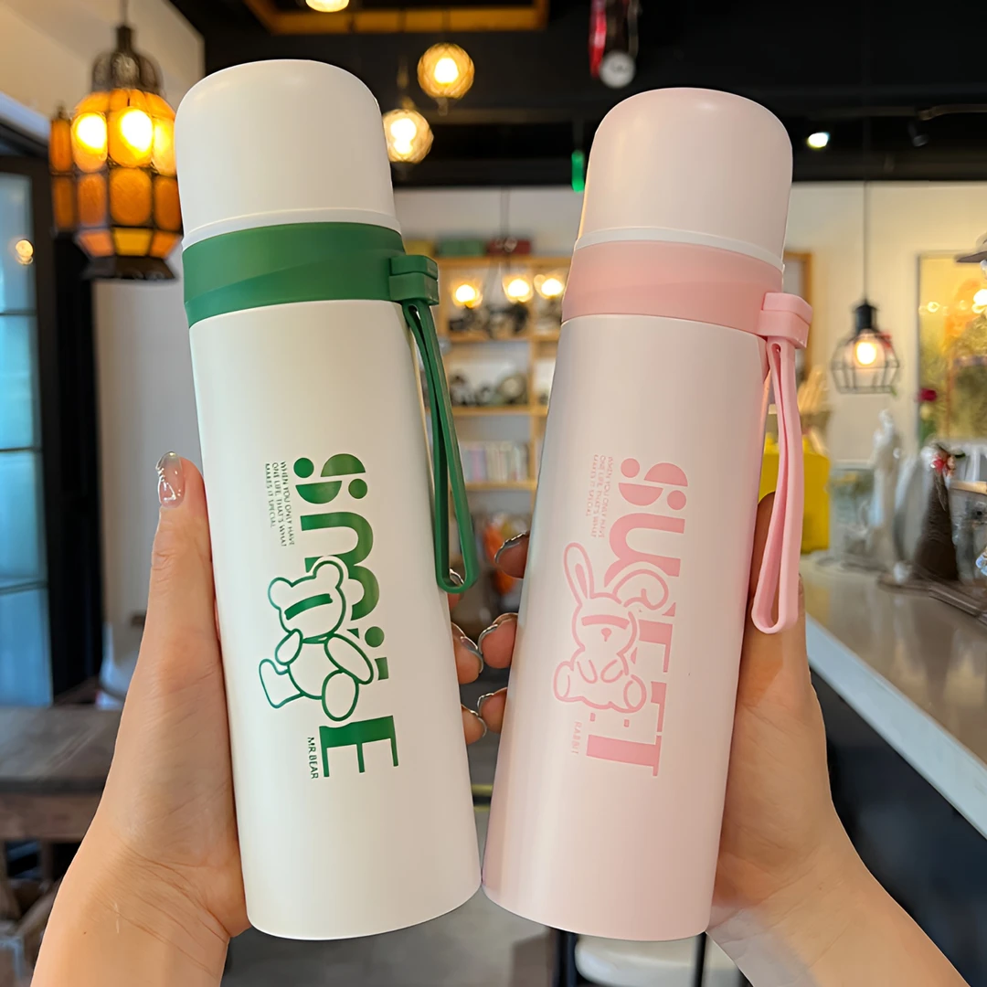 简约儿童保温杯女生高颜值304不锈钢男孩上学专用学生女士水杯子