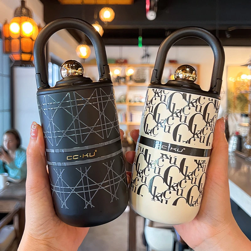 小香风水杯大容量锁心保温杯女士专用高颜值随行手提杯子网红爆款