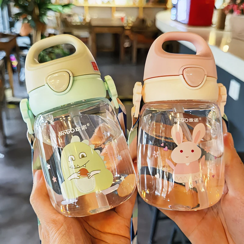 儿童吸管杯塑料带刻度外出便携喝水喝奶直吸幼儿园宝宝小容量水杯