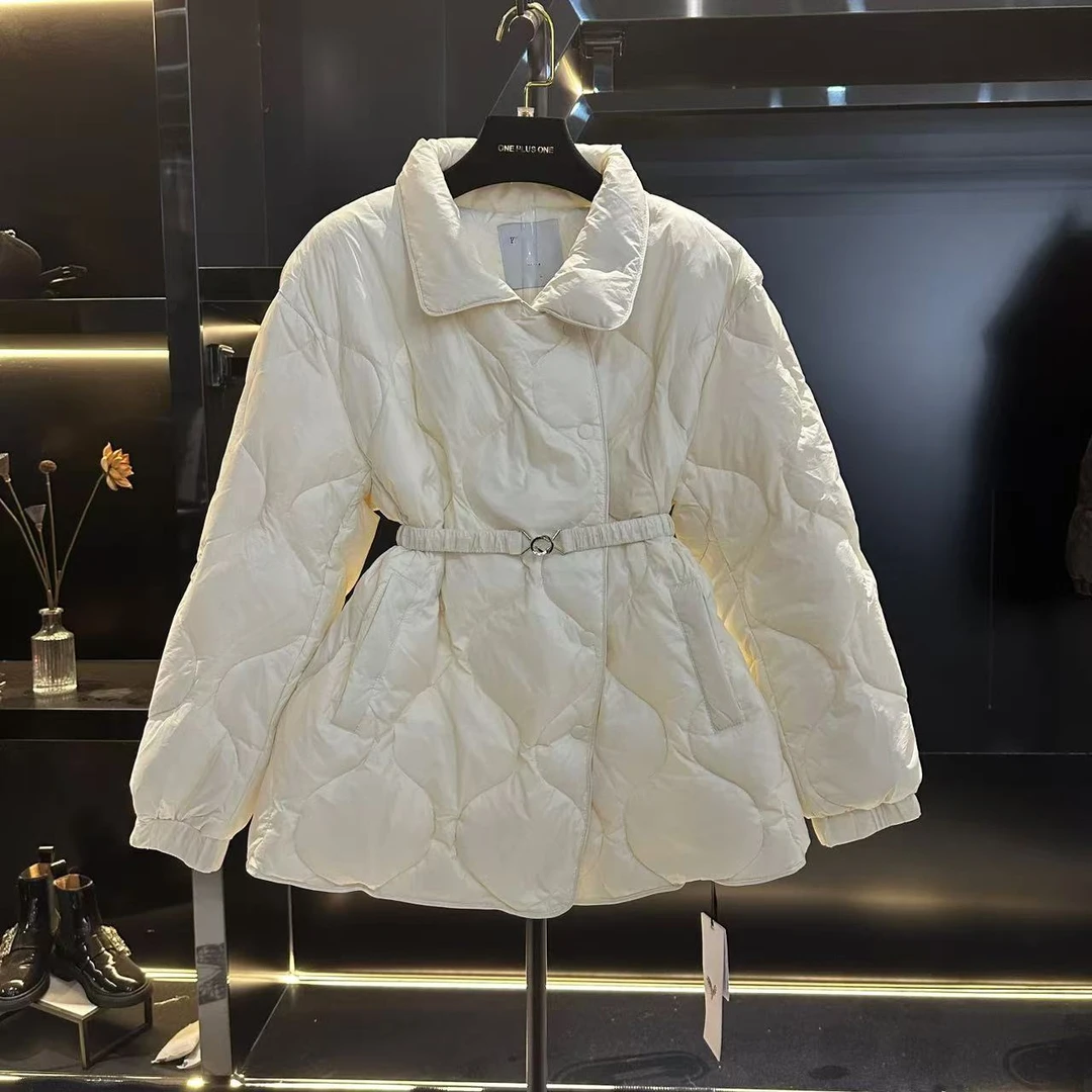 【1+1穿搭】秋冬季棉服设计感小众菱格女式外套7713