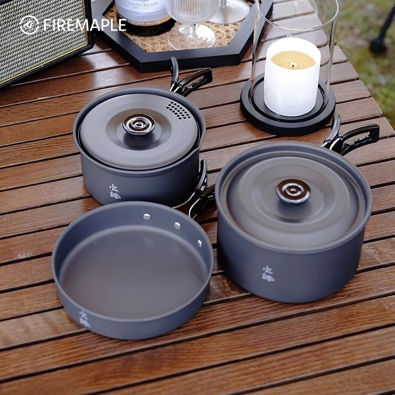 BDHY火枫佳宴2套锅户外炊具露营套装野营烧水折叠便携锅