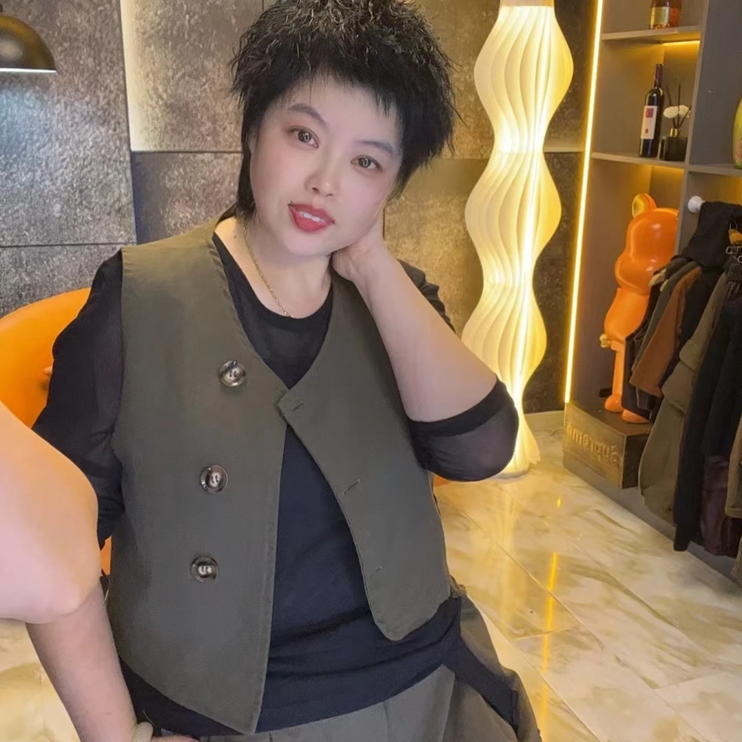 欧版个性宽松马甲-6032