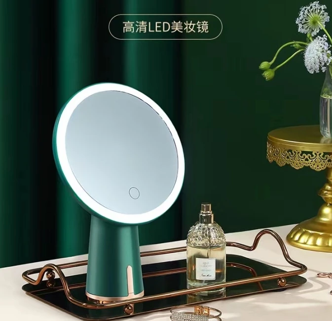 【C魅甄选】高清镜子led化妆镜带灯家用宿舍卧室桌面智能台式梳妆镜