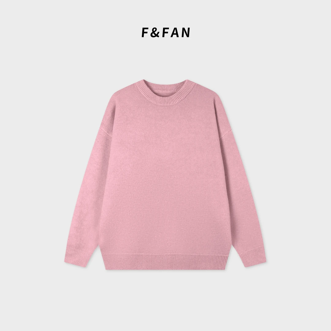 FAND【多巴胺】冬款情侣装纯色宽松百搭圆领长袖毛线针织衫毛衣
