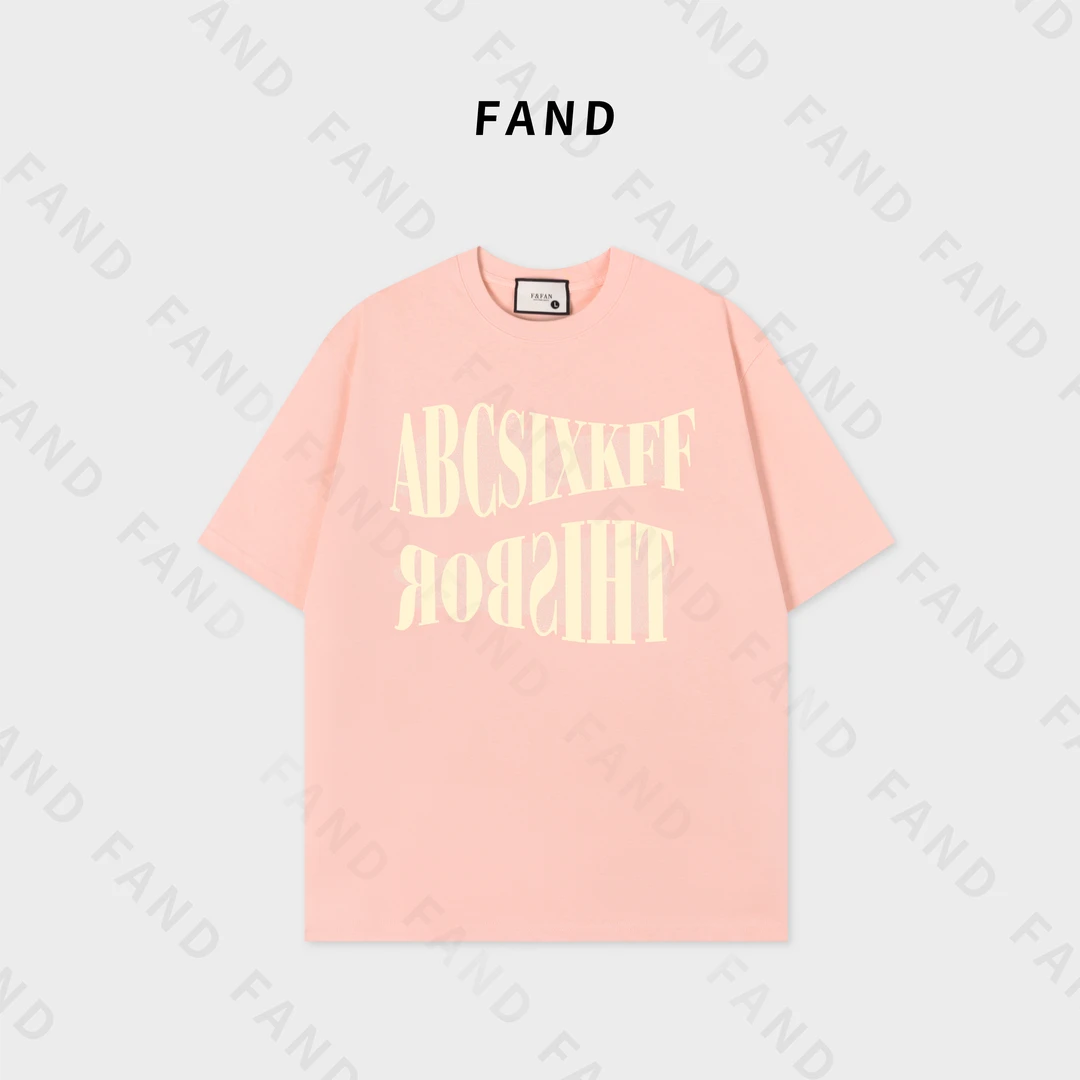 FAND品牌【韩ABC】2024新品夏季情侣装字母印花宽松圆领短袖T恤上衣