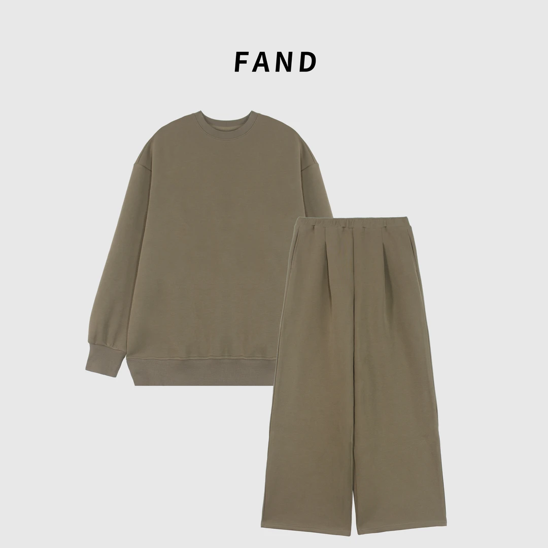 FAND品牌【拉夫套装】秋冬情侣装慵懒韩版宽松圆领套装