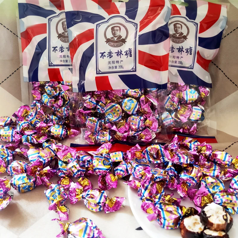 不老林牛轧糖杏仁味沈阳特产袋装208g喜糖年货过年糖果婚庆零食品