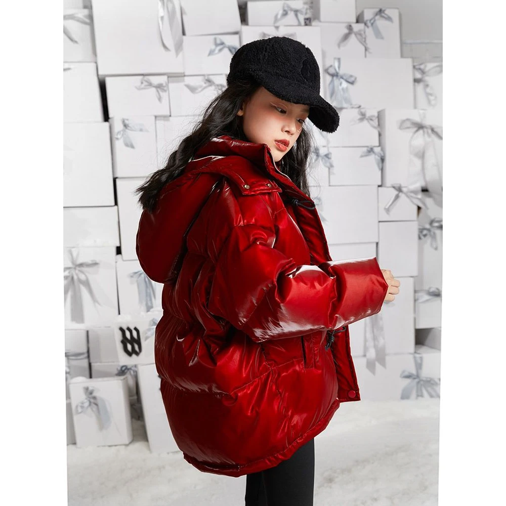 女童羽绒服2024新款冬季免洗中大童高端新年红色儿童女孩羽绒外套