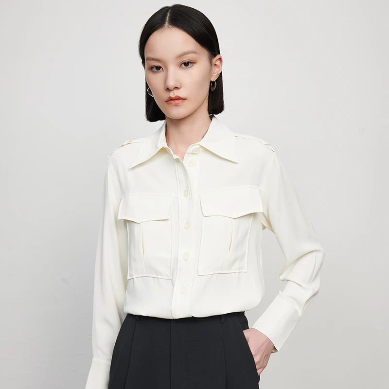 IN AND ON 经典双口袋质感衬衫 21243