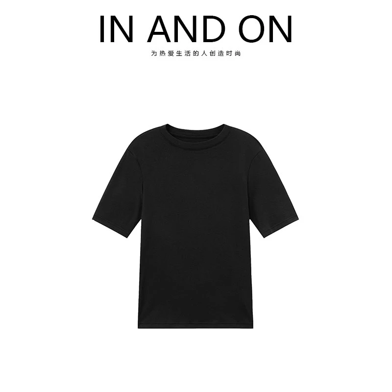 INANDONINANDON软糯衣服Q弹圆领半袖针织T恤53557