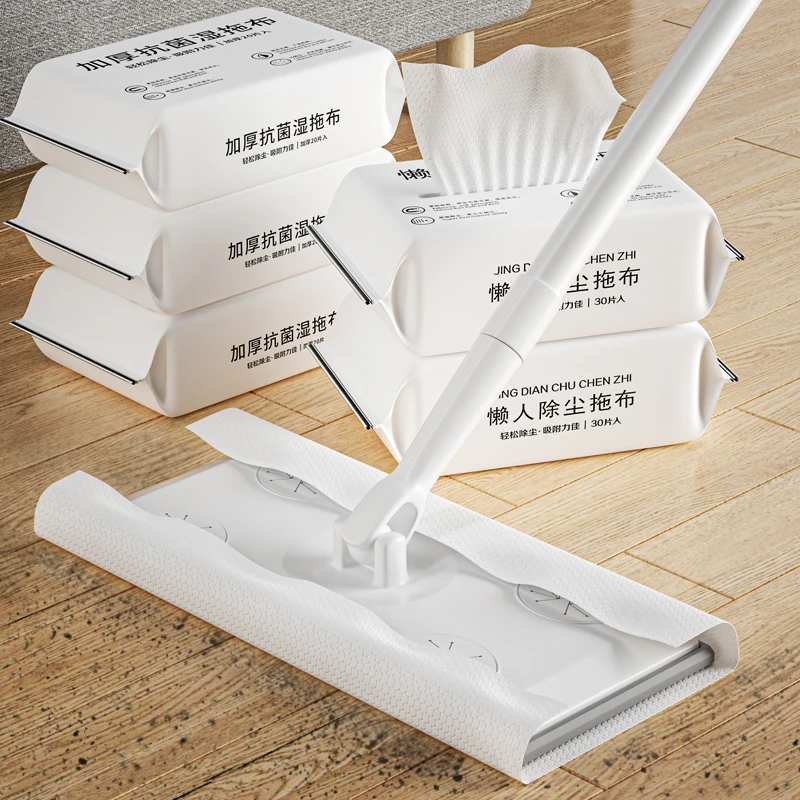 静电除尘湿巾纸拖把一次性懒人免洗平板拖布家用吸尘拖地清洁神器