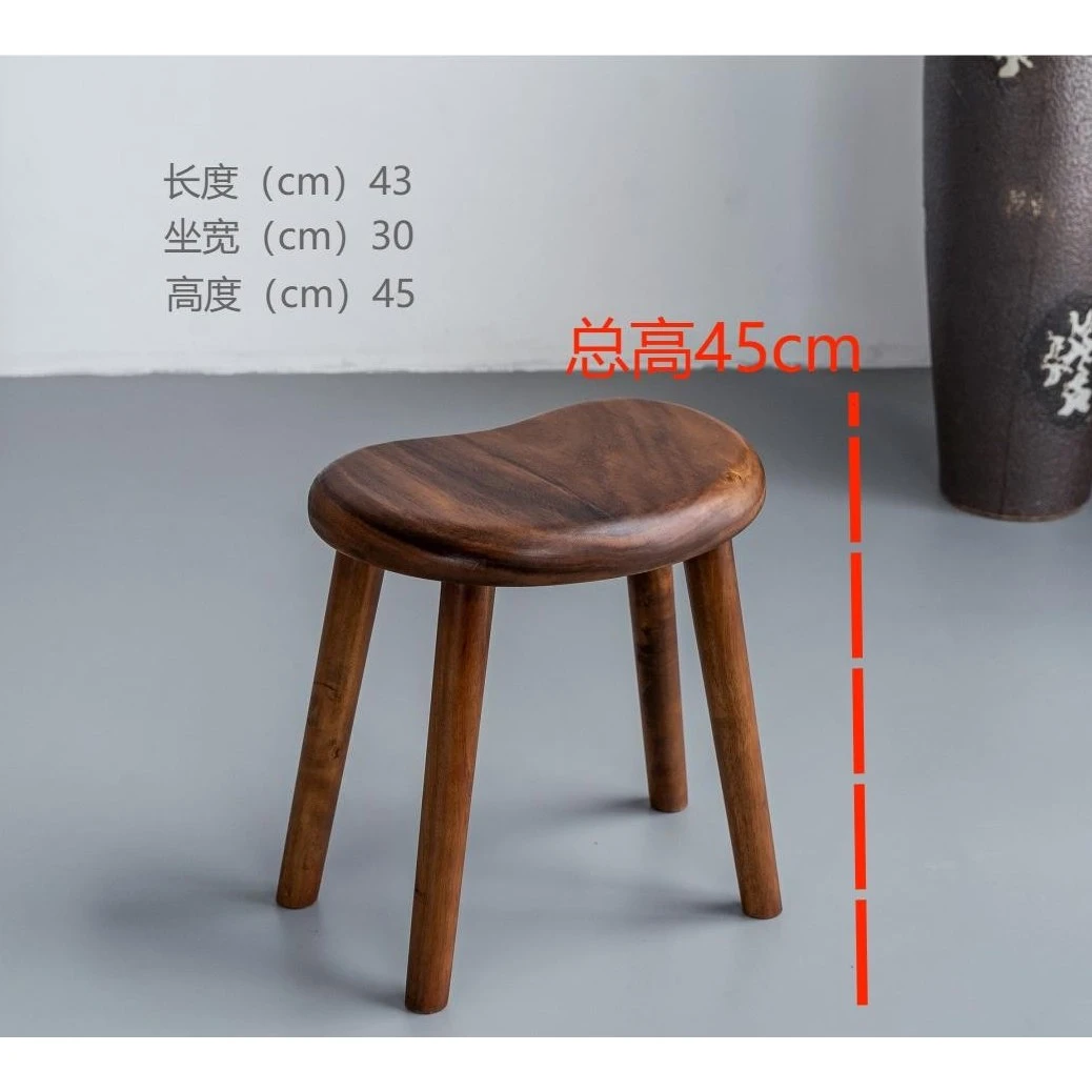 【拍一发二】胡桃木实木苹果凳胡桃木椅子木椅子凳子家用简约客厅