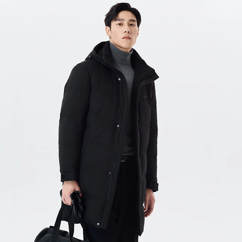 雅鹿中长款经典休闲羽绒服男长款25冬季新款修身显瘦防风保暖外套