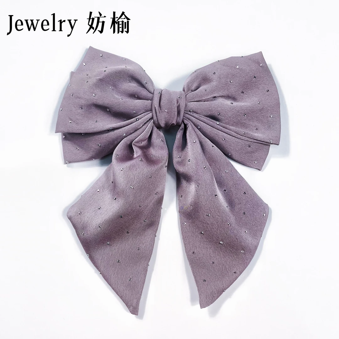 韩版气质满天星烫钻蝴蝶结发夹甜美公主风女后脑勺弹簧夹